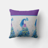 ピーコック水彩青絵を描の母の日 クッション (裏面)