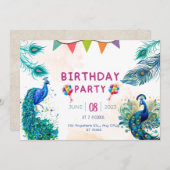 ピーコック特別パティーナの誕生日 招待状 (正面/裏面)