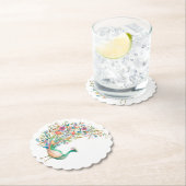 ピーコック紙ラウンドコースター ペーパーコースター (インサイチュ)