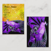 ピーコック紫の黄色の黒の輝き 名刺 (正面/裏面)