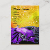 ピーコック紫の黄色の黒の輝き 名刺 (正面)