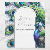 ピーコック結婚のカスタムワインボトルラベル ワインラベル (シングルラベル)