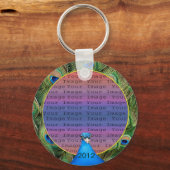 ピーコック結婚のフォトキーチェーン キーホルダー (正面)