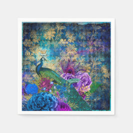 ピーコック結婚ズ用品紙ナプキンス スタンダードカクテルナプキン