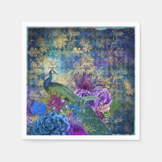 ピーコック結婚ズ用品紙ナプキンス スタンダードカクテルナプキン (正面)