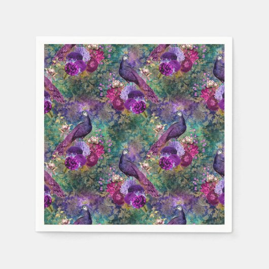 ピーコック結婚ズ用品紙ナプキンス スタンダードカクテルナプキン (正面)