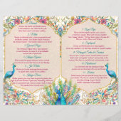 ピーコック結婚ヒンドゥー教の詳細儀式プログラム (裏面)