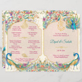 ピーコック結婚ヒンドゥー教の詳細儀式プログラム (正面/裏面)