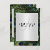 ピーコック結婚式の出欠確認 出欠カード (正面/裏面)