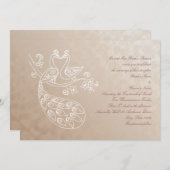 ピーコック結婚式招待状アルパナスタイル 招待状 (正面/裏面)