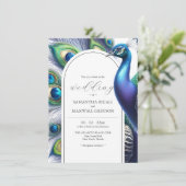 ピーコック結婚式招待状テンプレート 招待状 (スタンド正面)