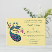 ピーコック結婚式招待状、わら 招待状 (スタンド正面)