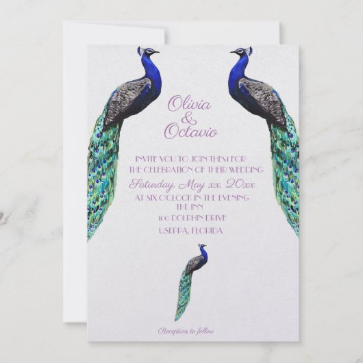 ピーコック結婚式招待状 シーズンカード (正面)