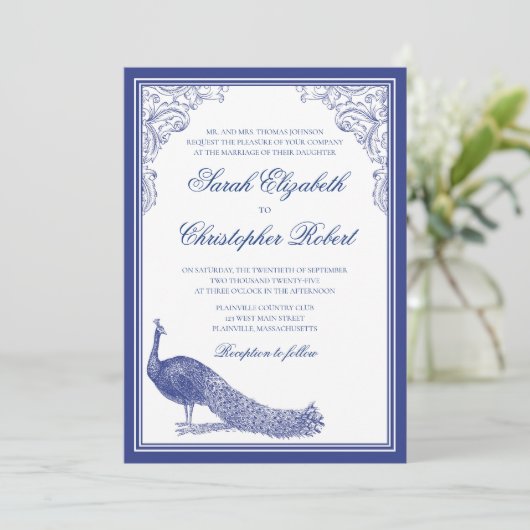 ピーコック結婚式招待状 招待状 (スタンド正面)