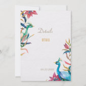 ピーコック結婚式招待状 招待状 (裏面)