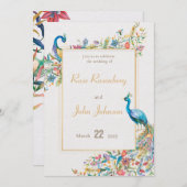 ピーコック結婚式招待状 招待状 (正面/裏面)