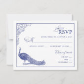 ピーコック結婚式返信カード 出欠カード (正面)