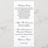 ピーコック結婚式 プログラム (裏面)