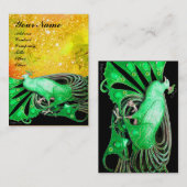 ピーコック緑の黒い黄色の輝き 名刺 (正面/裏面)