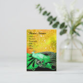 ピーコック緑の黒い黄色の輝き 名刺 (スタンド正面)