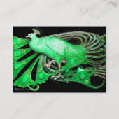 ピーコック緑の黒い黄色の輝き 名刺 (裏面)