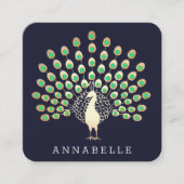 ピーコック美しいとファッション スクエア名刺 (正面)