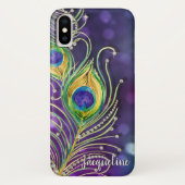 ピーコック羽と《写真》ぼけ味モダンの輝きの宝石 Case-Mate iPhoneケース (裏面)