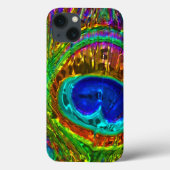 ピーコック羽ガラスアート1 iPadケース Case-Mate iPhoneケース (裏面)