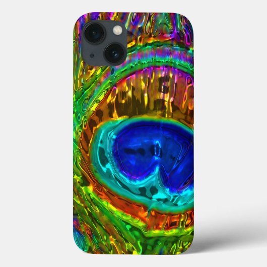 ピーコック羽ガラスアート1 iPadケース Case-Mate iPhoneケース (裏面)