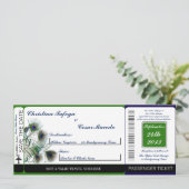 ピーコック羽ボーディングパス結婚式招待状 招待状 (スタンド正面)