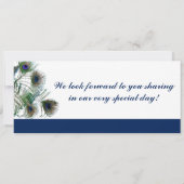 ピーコック羽ボーディングパス結婚式招待状 招待状 (裏面)