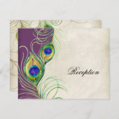 ピーコック羽披露宴招待状カード 招待状 (正面/裏面)