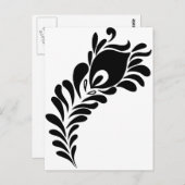 ピーコック羽根シルエット ポストカード (正面/裏面)