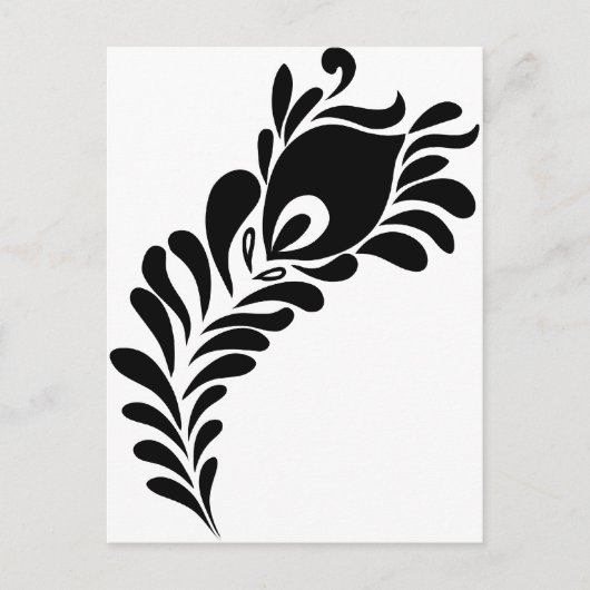 ピーコック羽根シルエット ポストカード (正面)