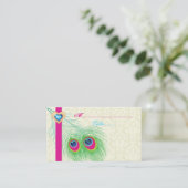 ピーコック羽根玉結婚ハート座席表 プレイスカード (スタンド正面)