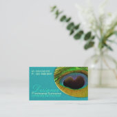 ピーコック羽毛ダマスクアクアデザイナー 名刺 (スタンド正面)