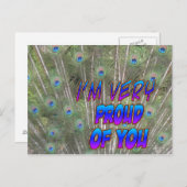 ピーコック羽誇りを持った葉書 ポストカード (正面/裏面)