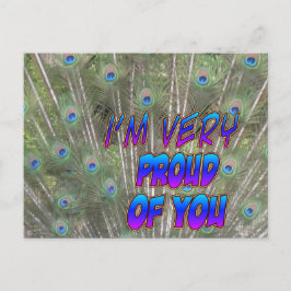 ピーコック羽誇りを持った葉書 ポストカード