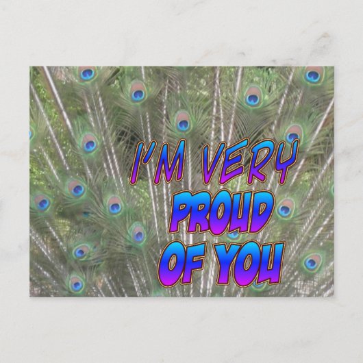 ピーコック羽誇りを持った葉書 ポストカード (正面)
