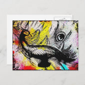 ピーコック落書きポストカード ポストカード (正面/裏面)