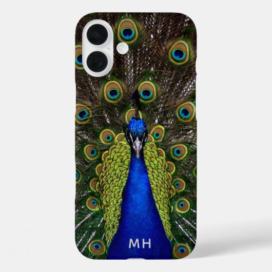 ピーコック誇りを持ったカスタムモノグラムの電話ケース Case-Mate iPhoneケース (裏面)