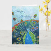ピーコック誕生日カード カード (黄色い花)