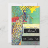 ピーコック誕生日パーティーの招待状 招待状 (正面)