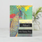 ピーコック誕生日パーティーの招待状 招待状 (スタンド正面)