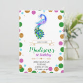 ピーコック誕生日パーティーの招待 招待状 (スタンド正面)