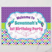 ピーコック誕生日パーティー歓迎サイン (正面)