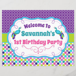 ピーコック誕生日パーティー歓迎サイン