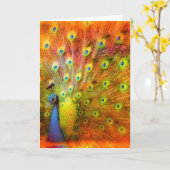 ピーコック誕生日 カード (黄色い花)