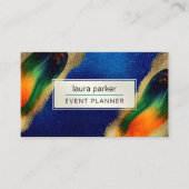 ピーコック金ゴールドエレガントグリッターブルーグリーンモダンバス 名刺 (正面)