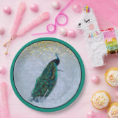 ピーコック金ゴールドスパークルズ水彩 ペーパープレート (パーティー)